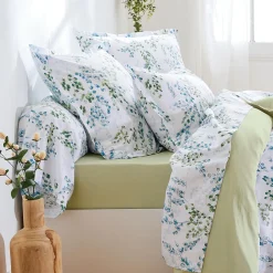 Taie d'oreiller rectangulaire satin de coton (50 x 70 cm) Angèle Vert tilleul