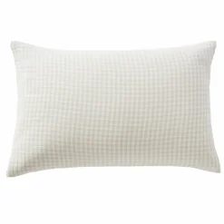 Taie d'oreiller Rectangulaire gaze de coton (50 x 80 cm) Gaïa Vichy Beige
