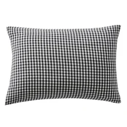 Taie d'oreiller Rectangulaire gaze de coton (50 x 80 cm) Gaïa Vichy Noir
