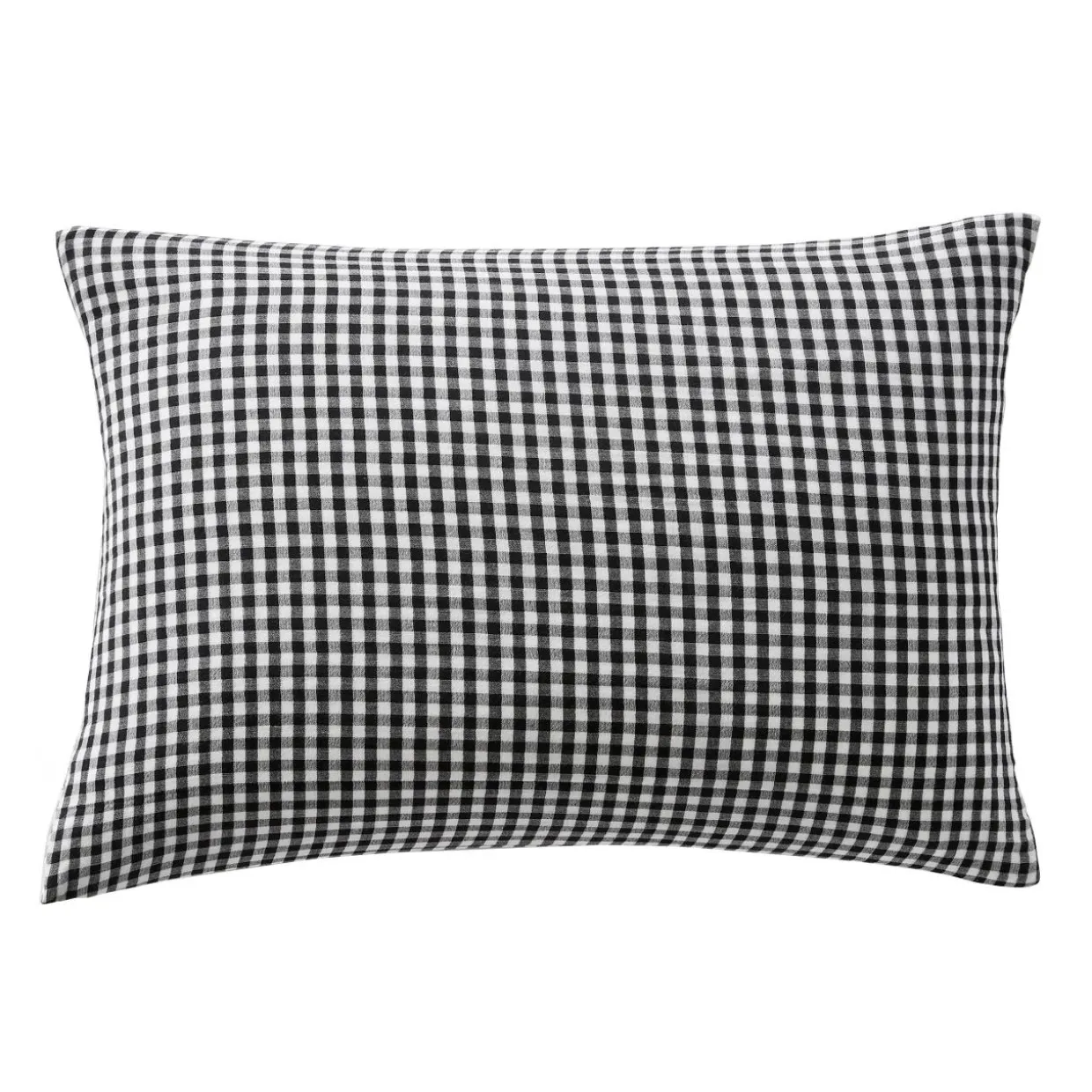 Taie d'oreiller Rectangulaire gaze de coton (50 x 80 cm) Gaïa Vichy Noir