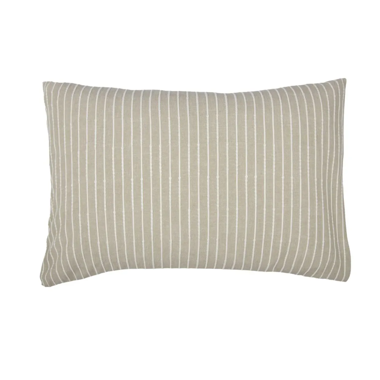 Taie d'oreiller rectangulaire réversible coton texturé et percale (50 x 70 cm) Alice Ecru