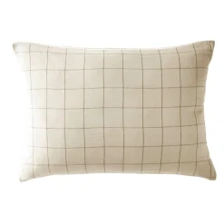 Taie d'oreiller rectangulaire gaze de coton (50 x 70 cm) Gaïa Match Beige pampa