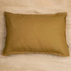 Taie d'oreiller rectangulaire lin lavé (50 x 70 cm) Louise Caramel