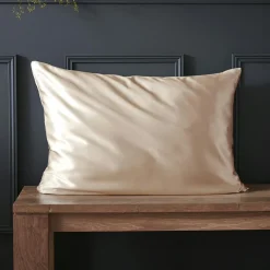 Taie d'oreiller rectangulaire soie de mûrier (50 x 80 cm) Mizuki Beige pampa