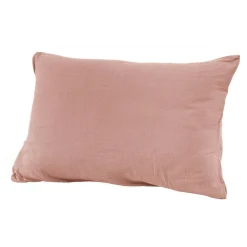Taie d'oreiller rectangulaire gaze de coton (50 x 70 cm) Gaïa Rose pêche