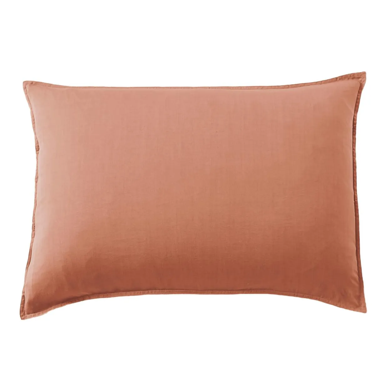Taie d'oreiller rectangulaire lyocell Tencel™ lavé (50 x 70 cm) Olivia Terracotta