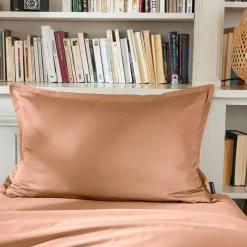 Taie d'oreiller rectangulaire percale de coton (50 x 70 cm) Cali Rose pêche
