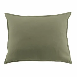 Taie d'oreiller rectangulaire flanelle de coton (50 x 70 cm) Nina Vert romarin