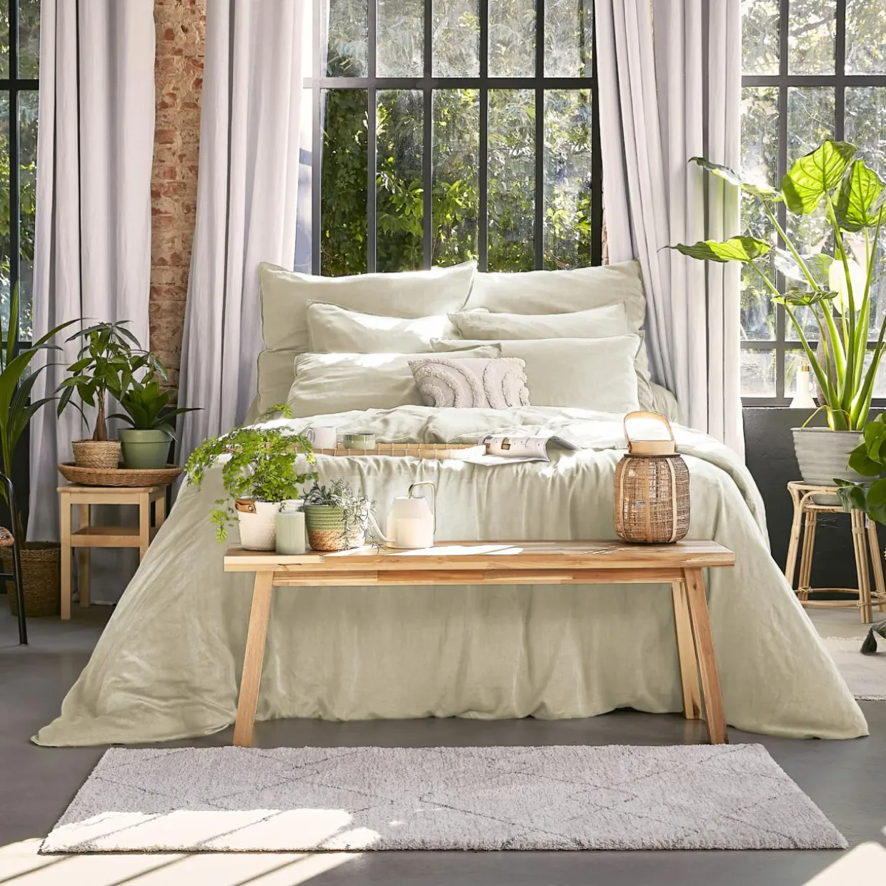 Taie d'oreiller rectangulaire lyocell Tencel™ lavé (50 x 70 cm) Olivia Beige pampa