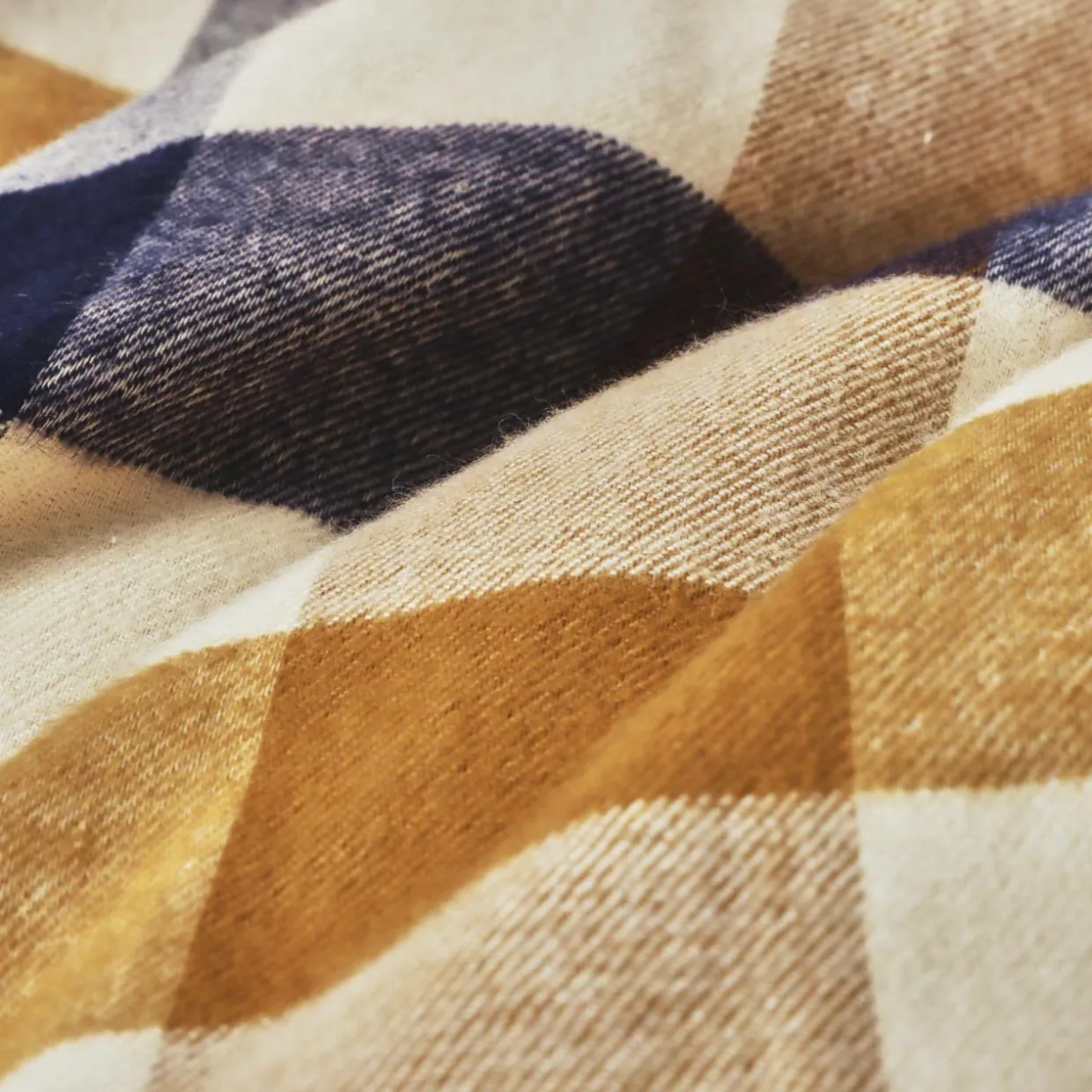 Taie d'oreiller rectangulaire flanelle de coton (50 x 70 cm) Nina carreaux Multicolore