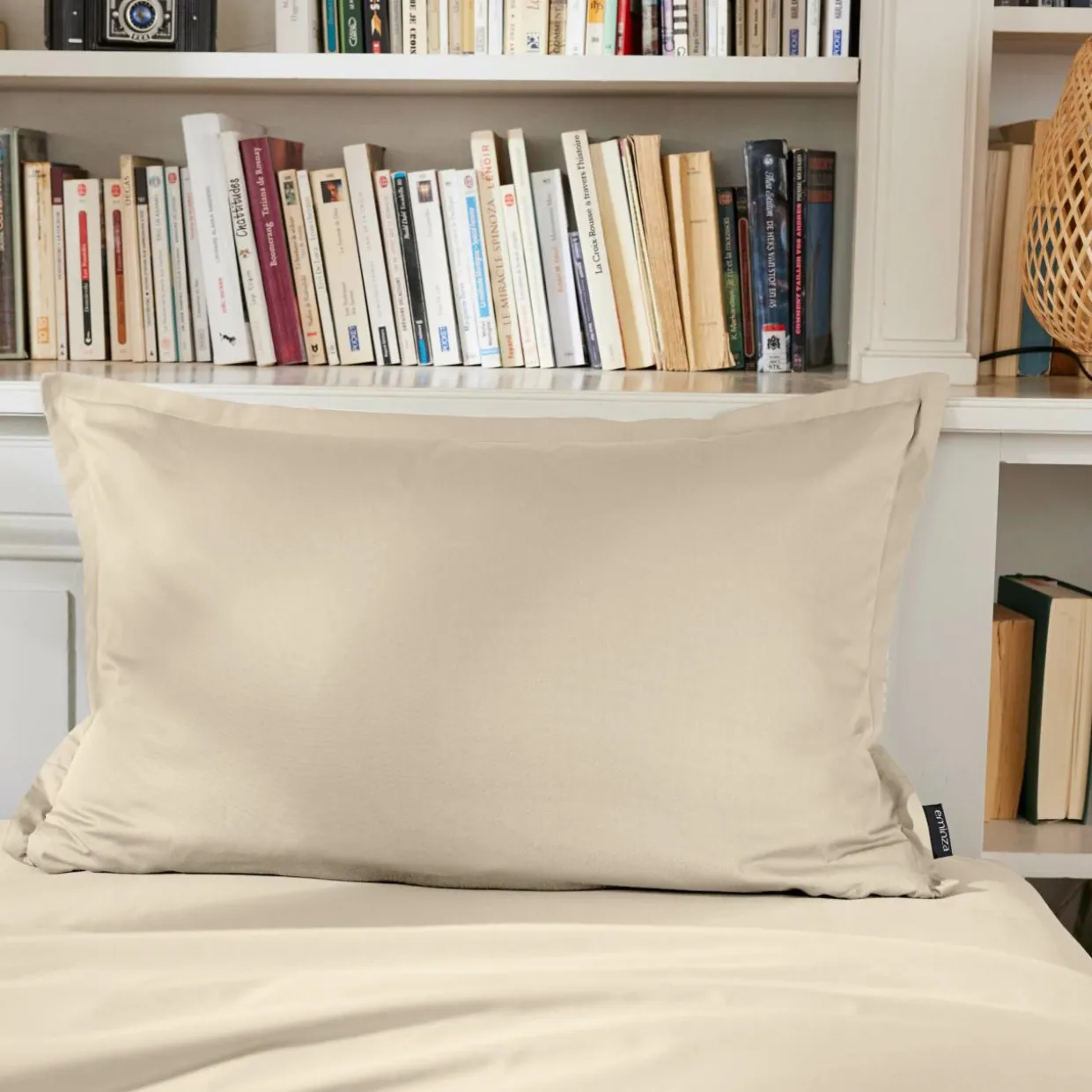 Taie d'oreiller rectangulaire percale de coton (50 x 80 cm) Cali Beige