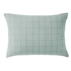 Taie d'oreiller rectangulaire gaze de coton (50 x 70 cm) Gaïa Match Vert eucalyptus