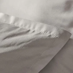 Taie d'oreiller rectangulaire percale de coton (50 x 80 cm) Cali Gris clair