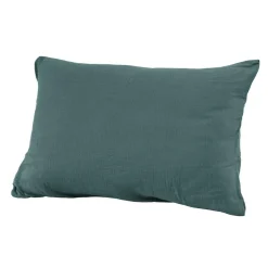 Taie d'oreiller rectangulaire gaze de coton (50 x 80 cm) Gaïa Bleu canard