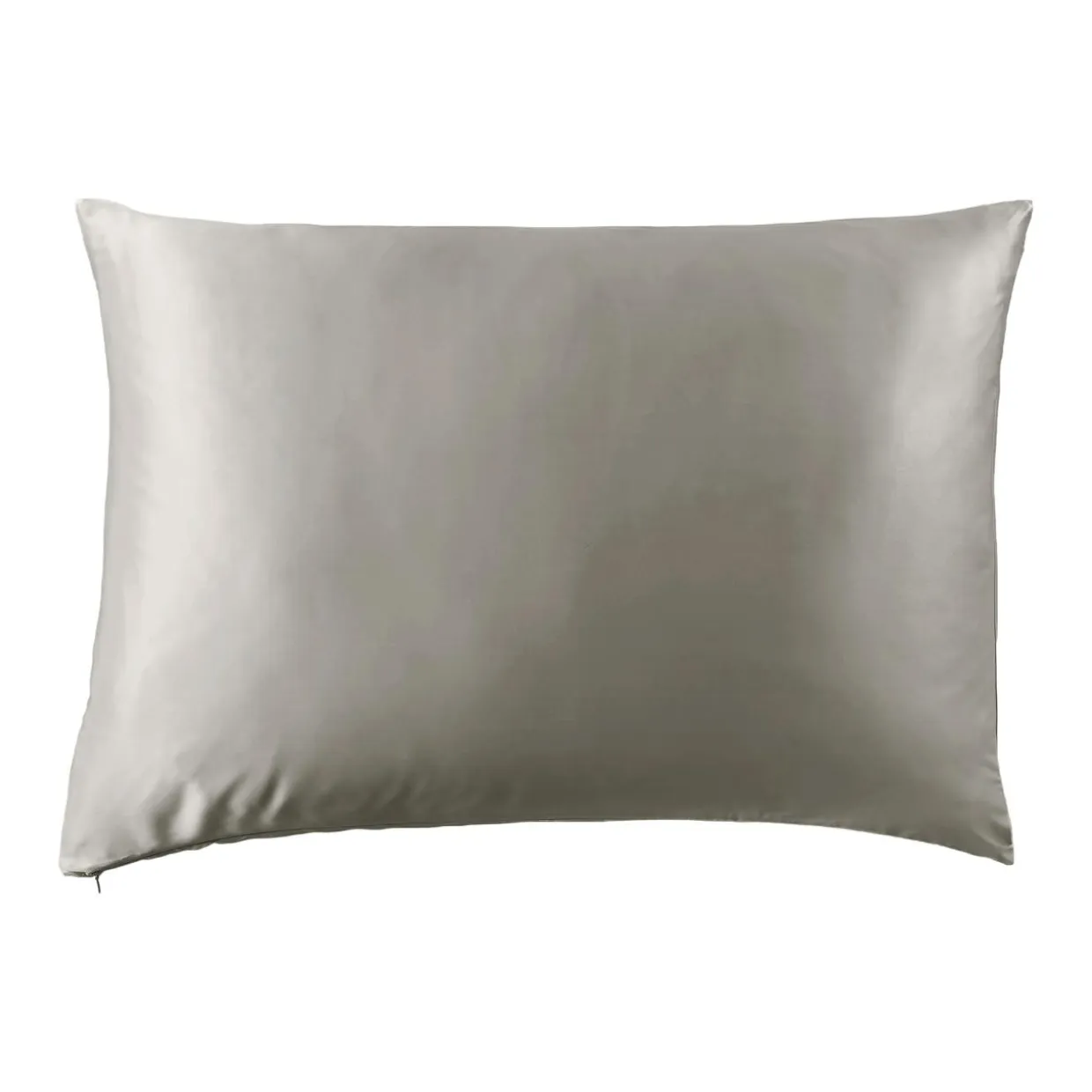 Taie d'oreiller rectangulaire soie de mûrier (50 x 80 cm) Mizuki Gris clair