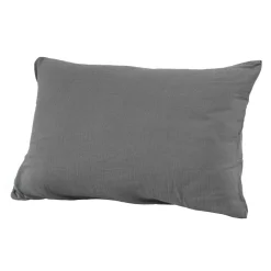 Taie d'oreiller rectangulaire gaze de coton (50 x 80 cm) Gaïa Gris granit