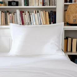 Taie d'oreiller rectangulaire percale de coton (50 x 80 cm) Cali Blanc