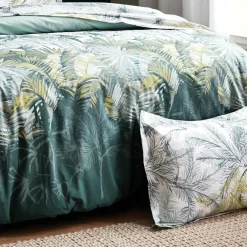 Taie d'oreiller rectangulaire percale de coton (50 x 70 cm) Trinidad Mousson Verte