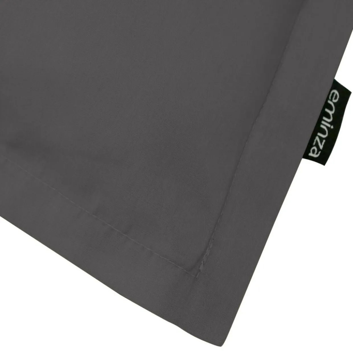 Taie d'oreiller rectangulaire percale de coton (80 cm) Cali Gris anthracite