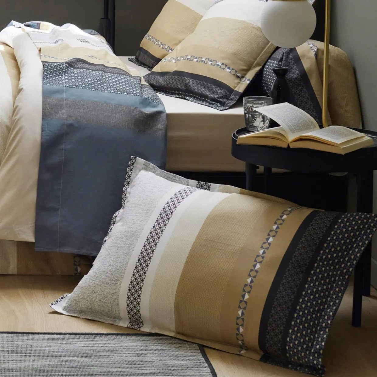 Taie d'oreiller rectangulaire percale de coton (50 x 70 cm) Marlow Grise