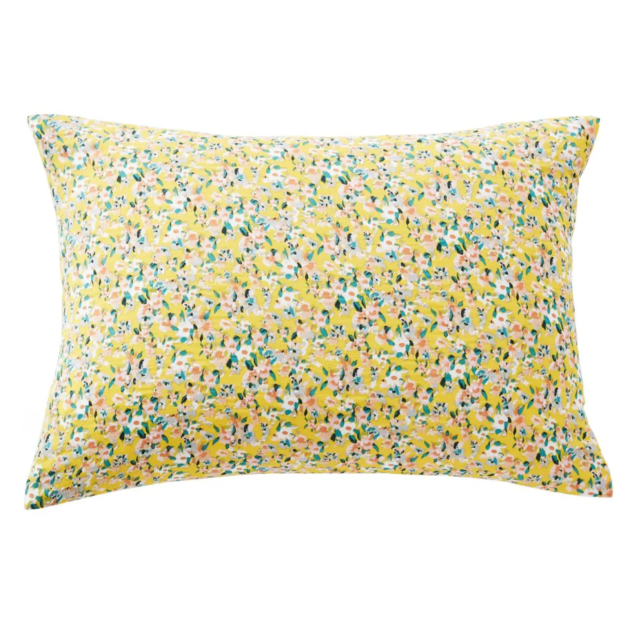 Taie d'oreiller rectangulaire gaze de coton (50 x 70 cm) Abigaël Jaune