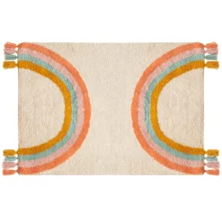 Tapis coton enfant (150 x 100 cm) Arc en ciel Multicolore