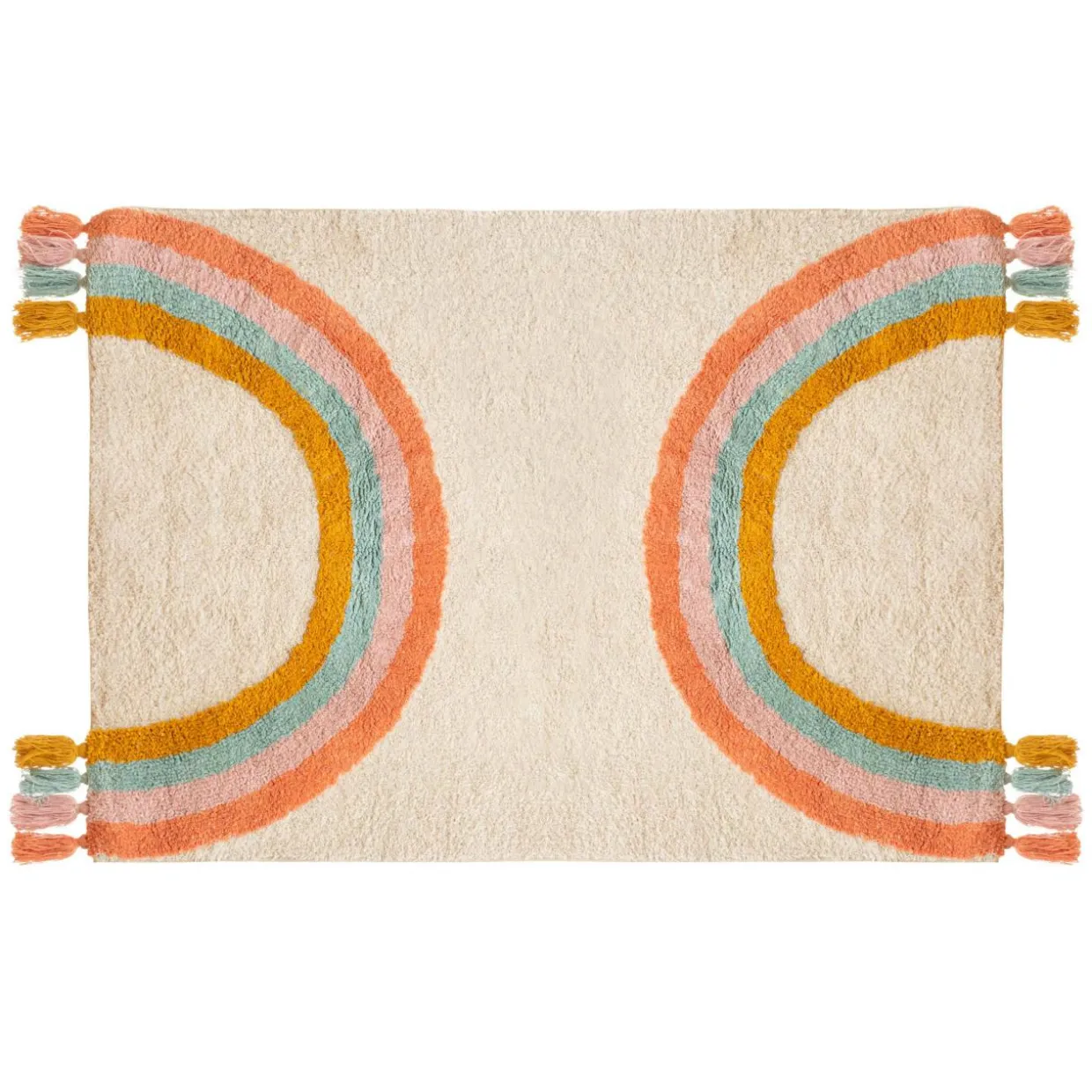 Tapis coton enfant (150 x 100 cm) Arc en ciel Multicolore
