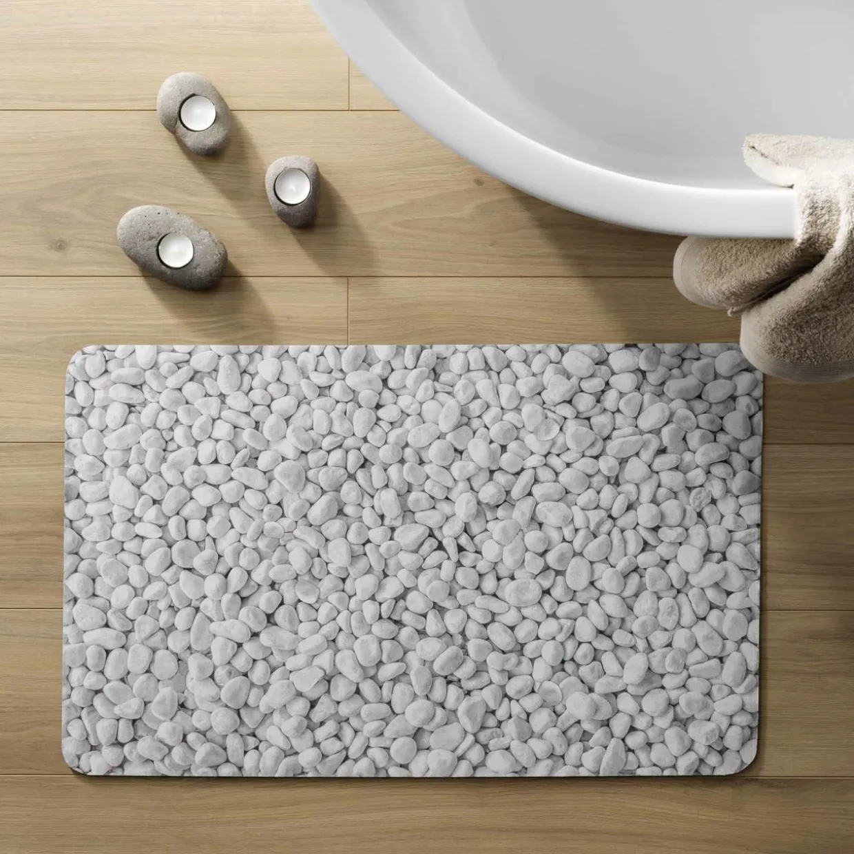 Tapis de bain antidérapant (50 x 80 cm) Leandra Gris
