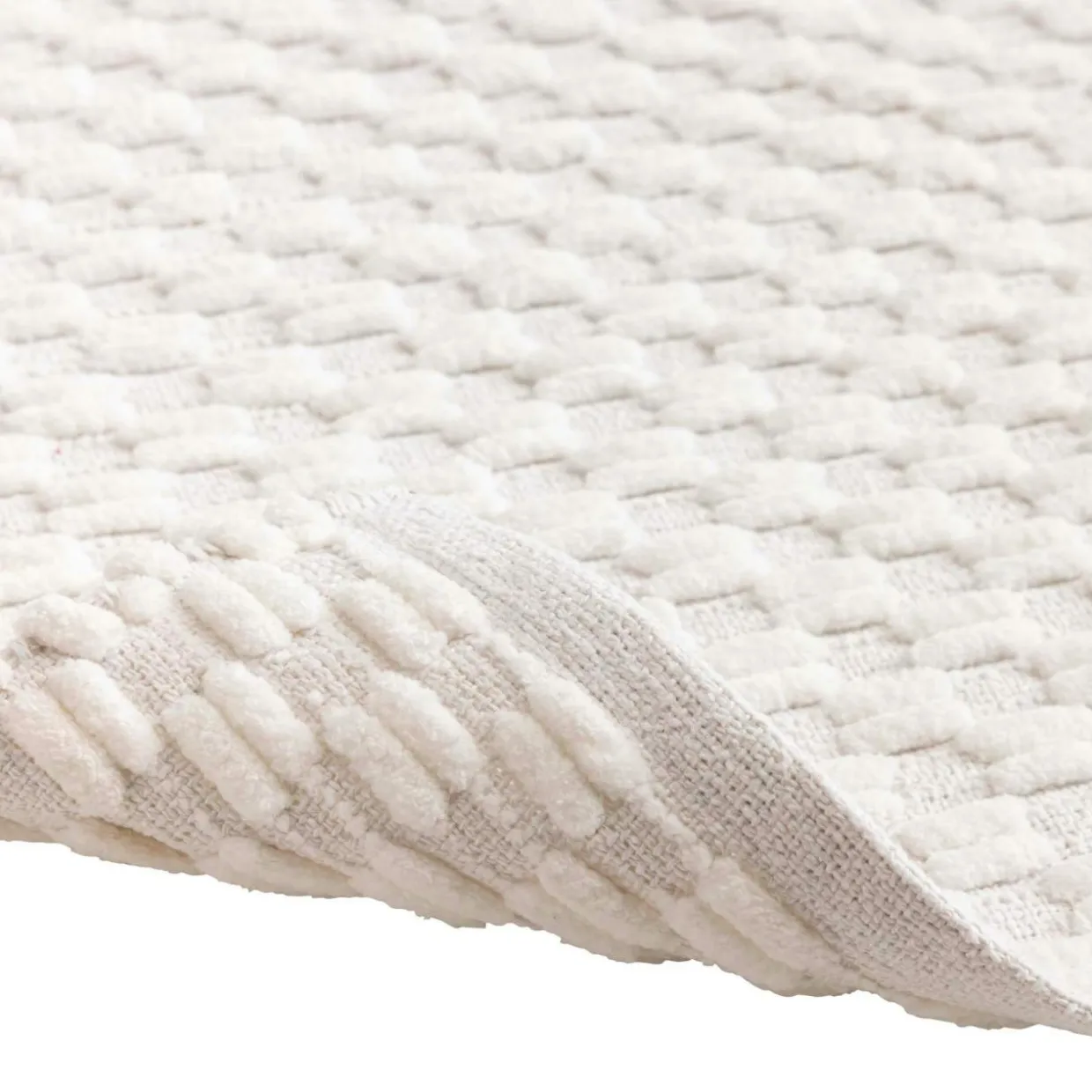 Tapis de bain coton tissé (50 x 80 cm) Lois Beige