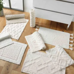 Tapis de bain coton (50 x 80 cm) Gladis Blanc