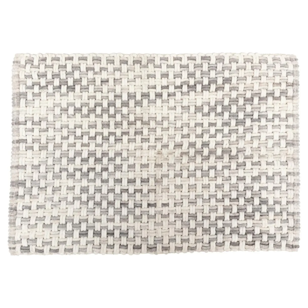 Tapis de bain coton (50 x 75 cm) Tresse Gris