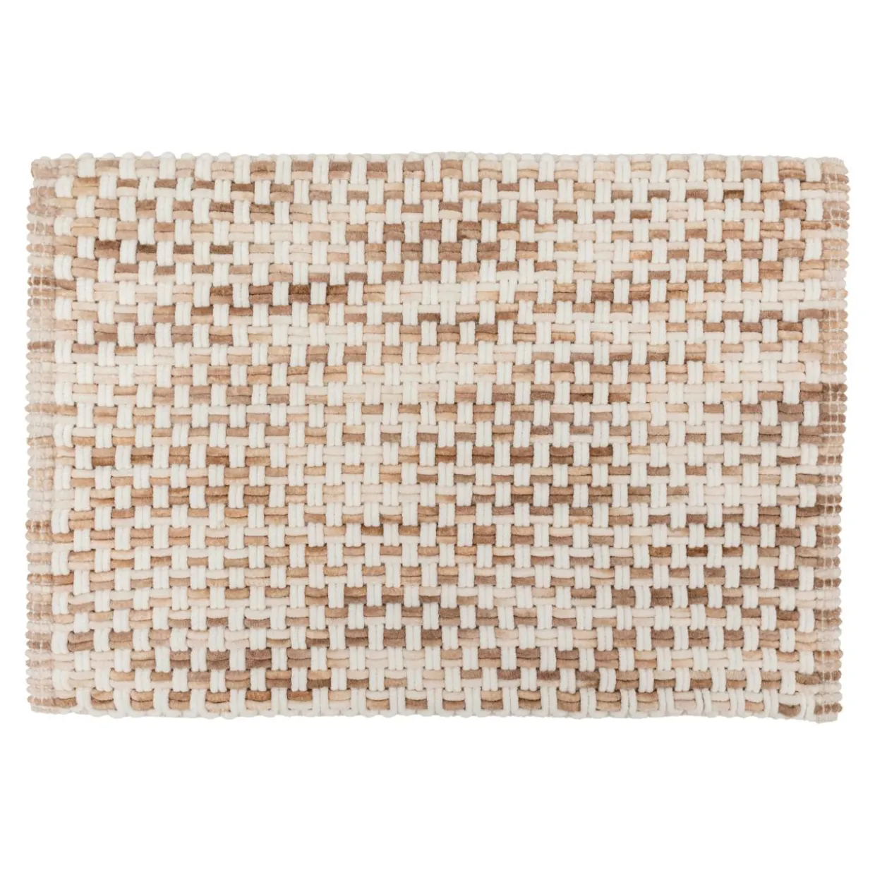 Tapis de bain coton (50 x 75 cm) Tresse Taupe