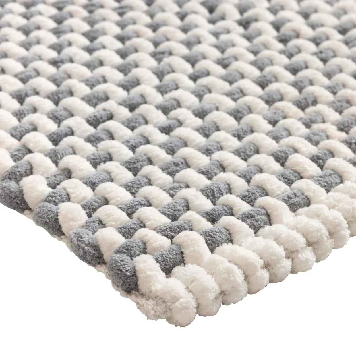 Tapis de bain effet tissé en relief (50 x 80 cm) Rafael Gris