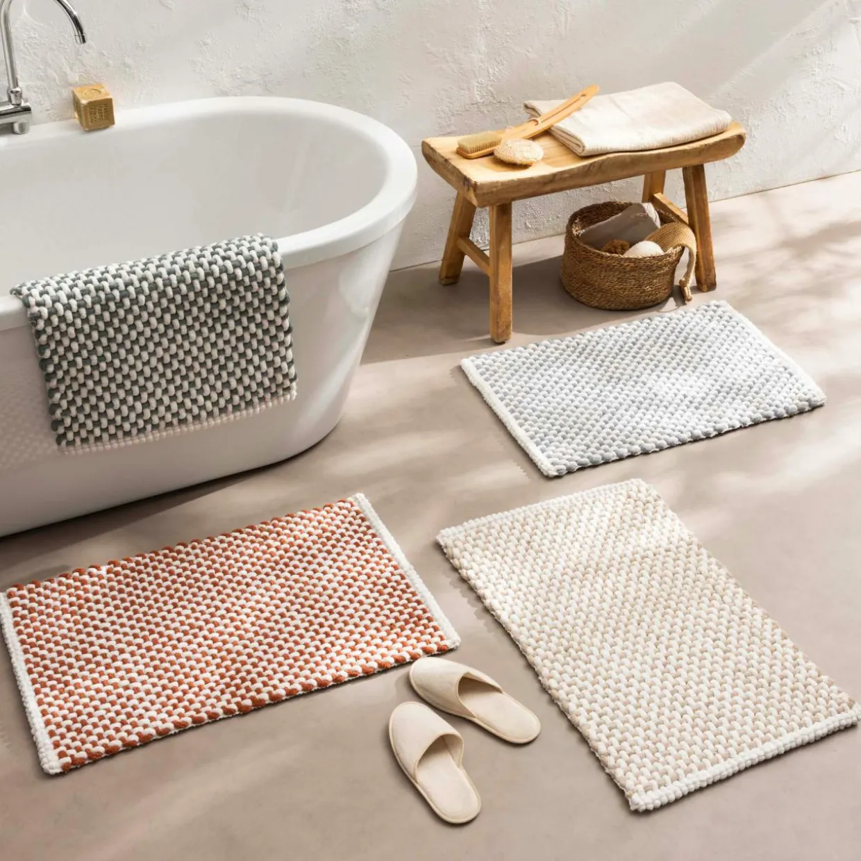 Tapis de bain en coton (50 x 80 cm) Rafael Vert cèdre