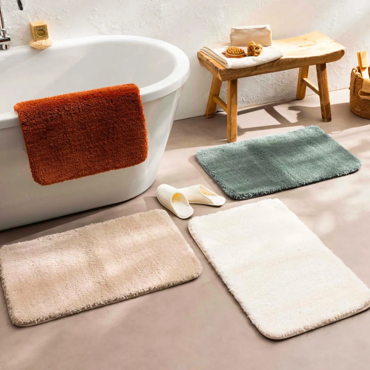 Tapis de bain microfibre (50 x 80 cm) Maël Vert cèdre