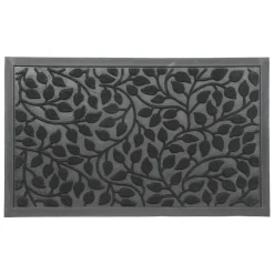 Tapis d'entrée antidérapant (45 x 75 cm) Feuillage Noir