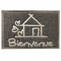 Tapis d'entrée antidérapant (40 x 60 cm) Bienvenue Gris