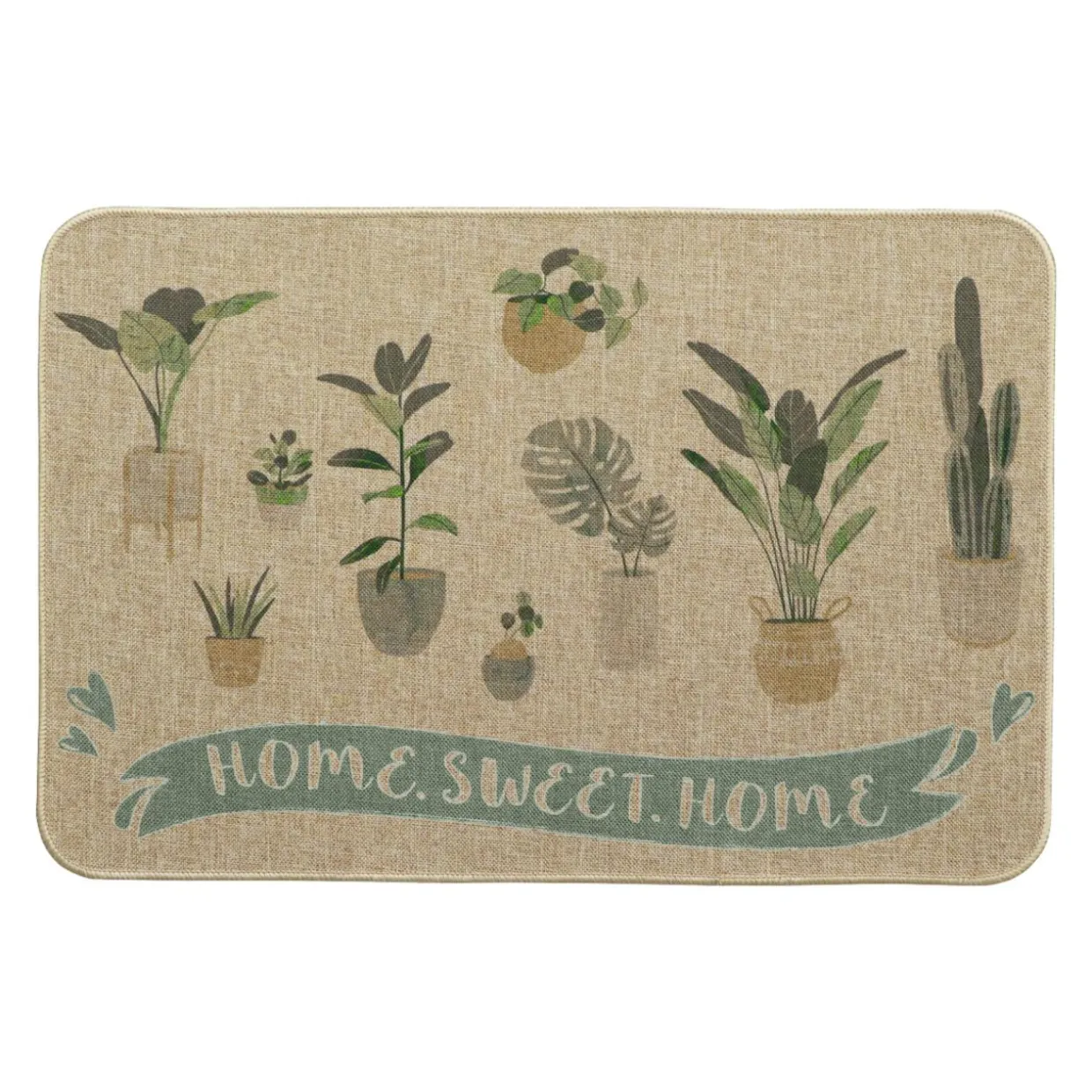 Tapis d'entrée antidérapant (40 x 60 cm) Home Sweet Home Beige