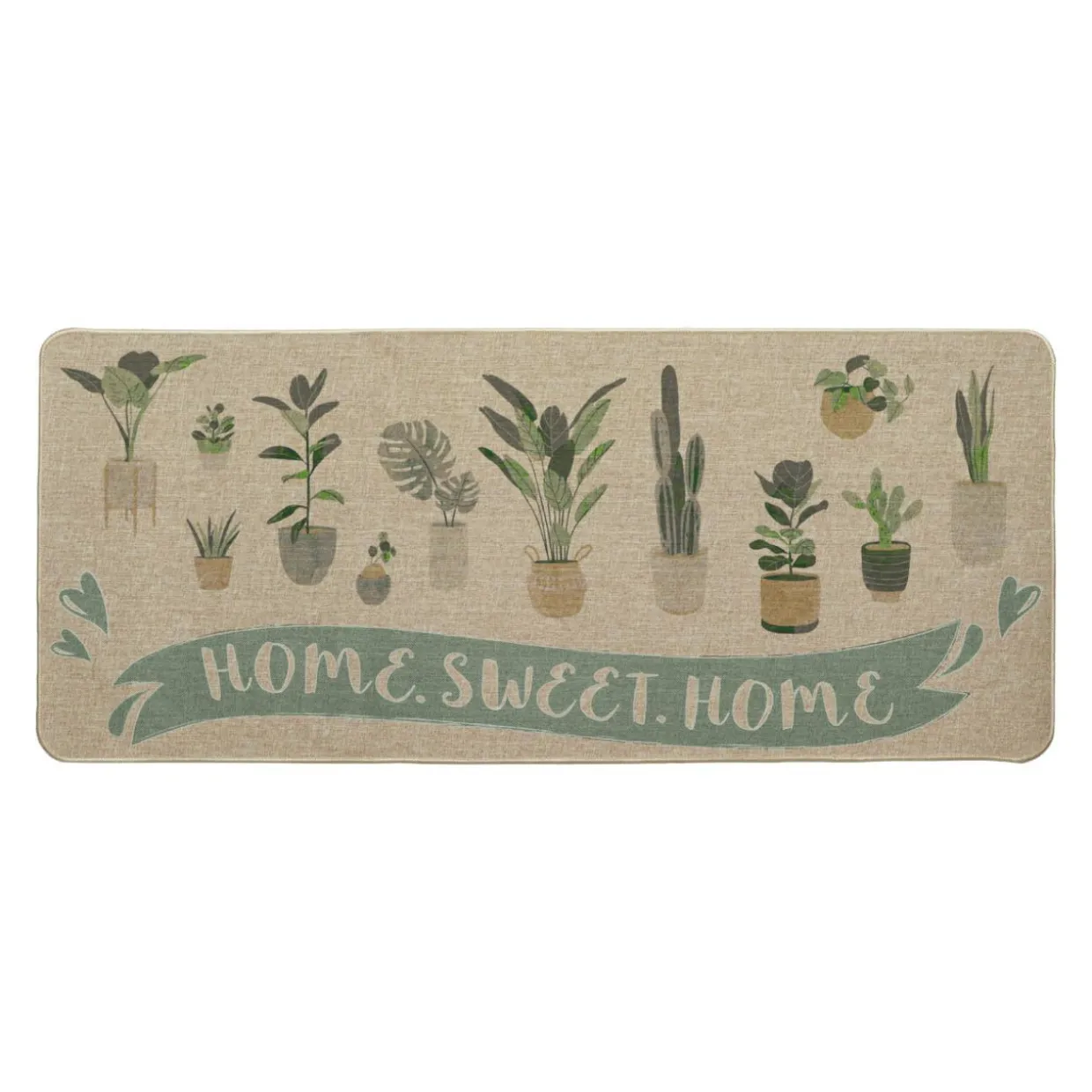 Tapis d'entrée antidérapant (50 x 120 cm) Home Sweet Home Beige