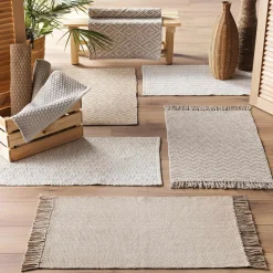 Tapis de salon coton (50 x 80 cm) Alivia Camel
