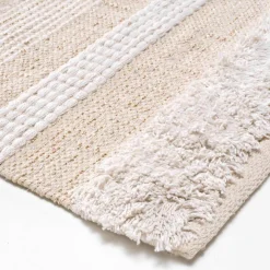Tapis de salon coton (60 x 90 cm) Athos Ecru