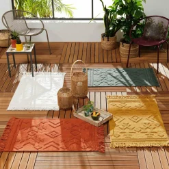 Tapis de salon coton (60 x 90 cm) Cilaos Jaune safran
