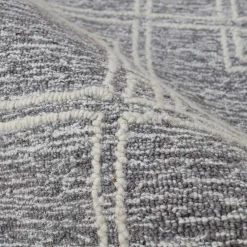 Tapis de salon rectangulaire laine tuftée (140 x 200 cm) Yutoo Gris