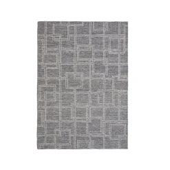 Tapis de salon rectangulaire laine tuftée (140 x 200 cm) Yutoo Gris