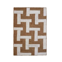 Tapis de salon rectangulaire jute tissée main (160 x 230 cm) Anjali Marron