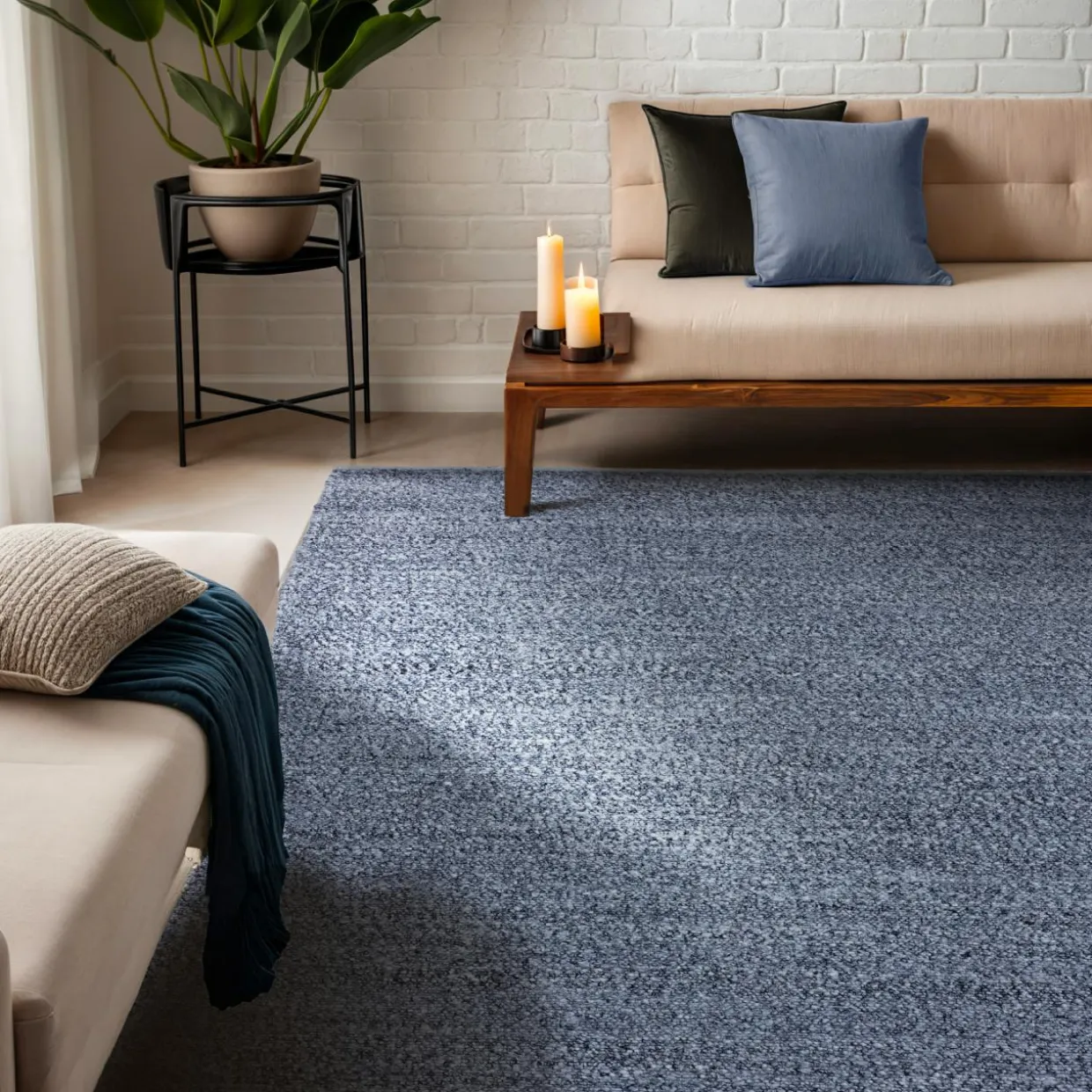 Tapis de salon rectangulaire matière recyclée (160 x 230 cm) Sabana Gris