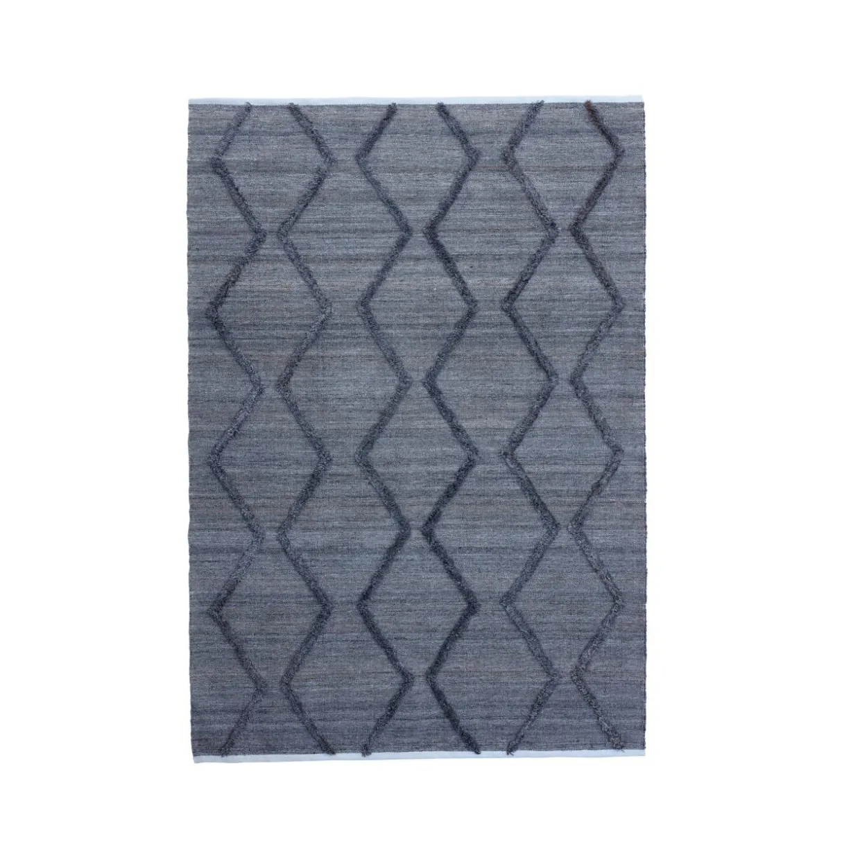 Tapis de salon rectangulaire matière recyclée tuftée (160 x 230 cm) Noori Gris