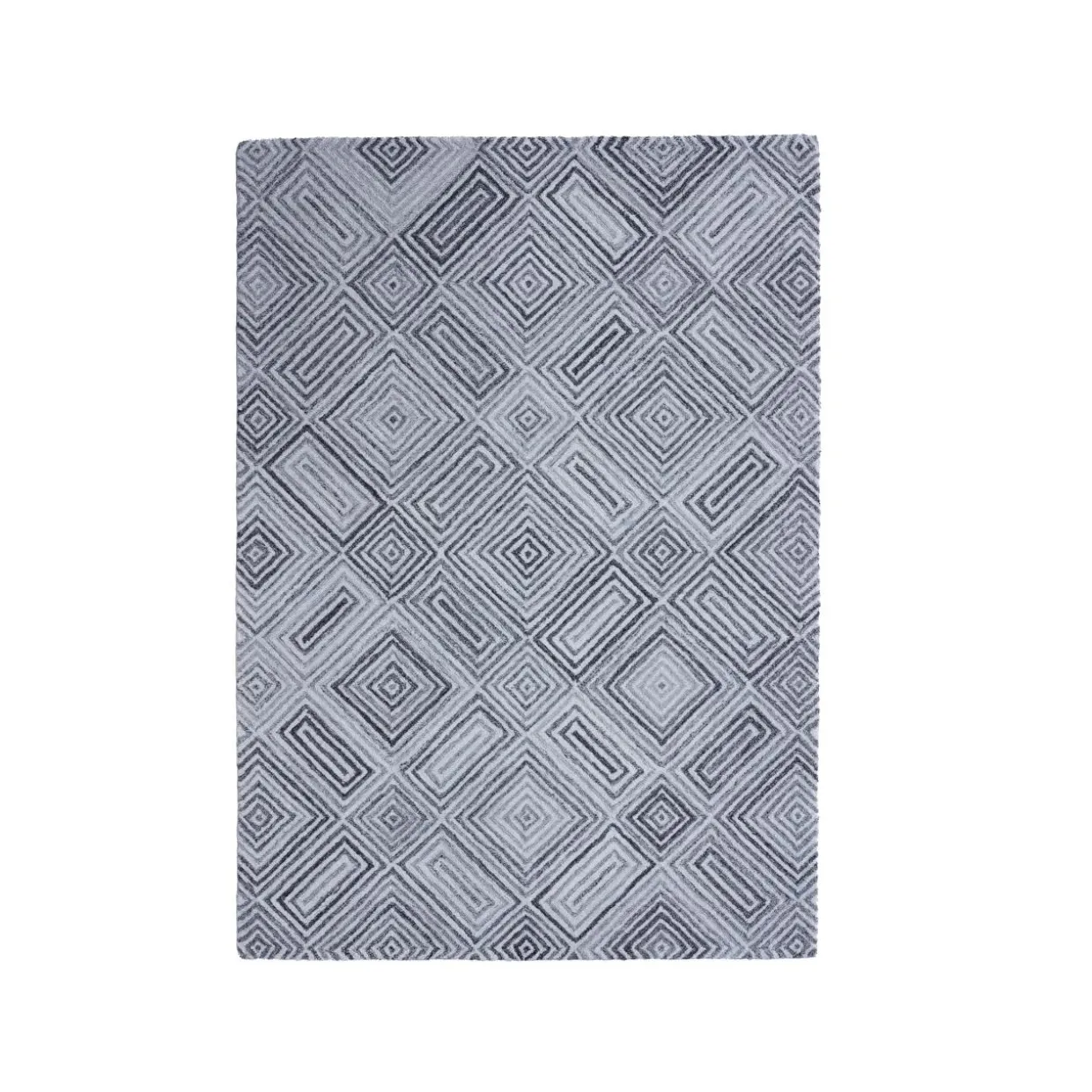 Tapis de salon rectangulaire matière recyclée tuftée (160 x 230 cm) Shelton Gris