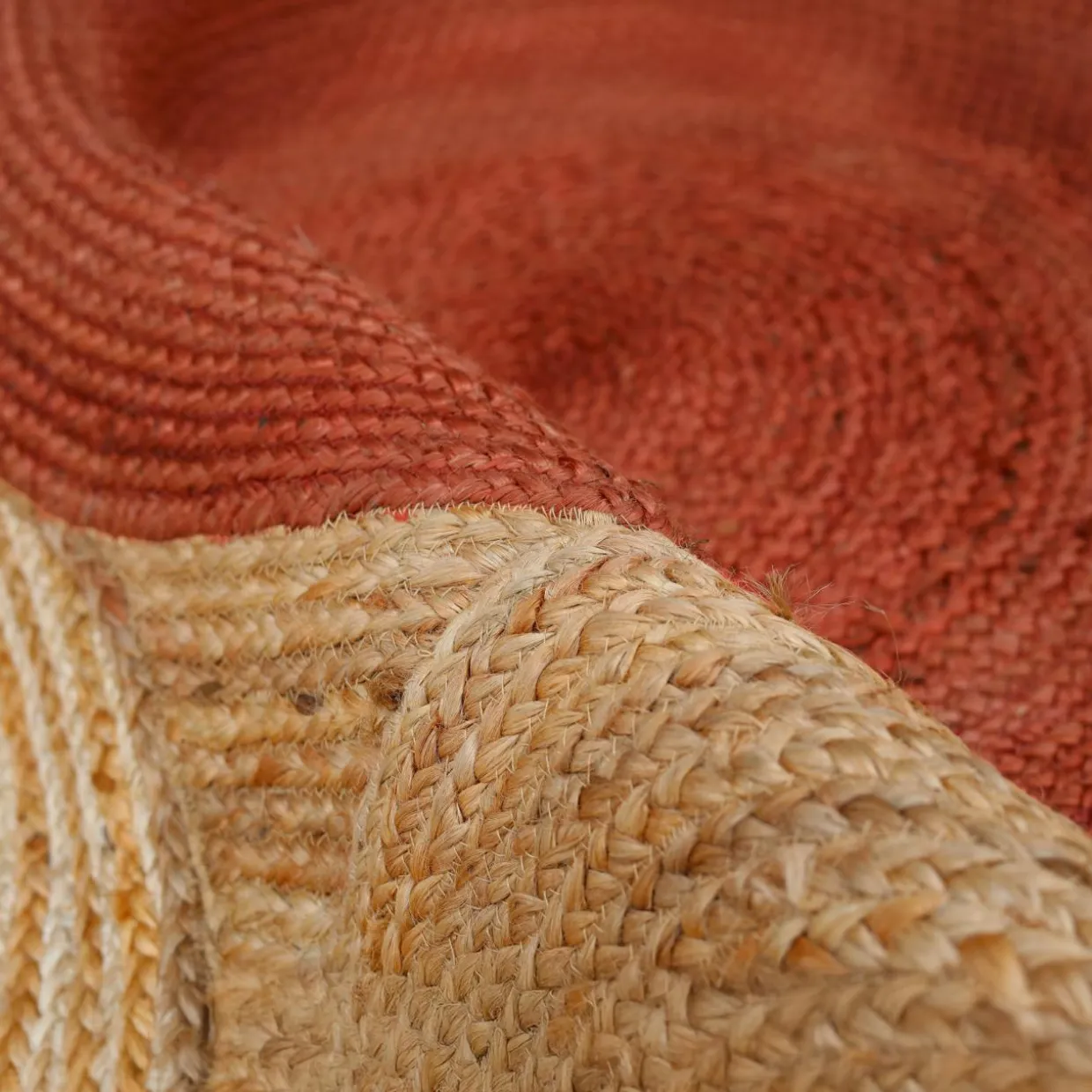 Tapis de salon rectangulaire jute tissée main (200 x 300 cm) Tara Terracotta