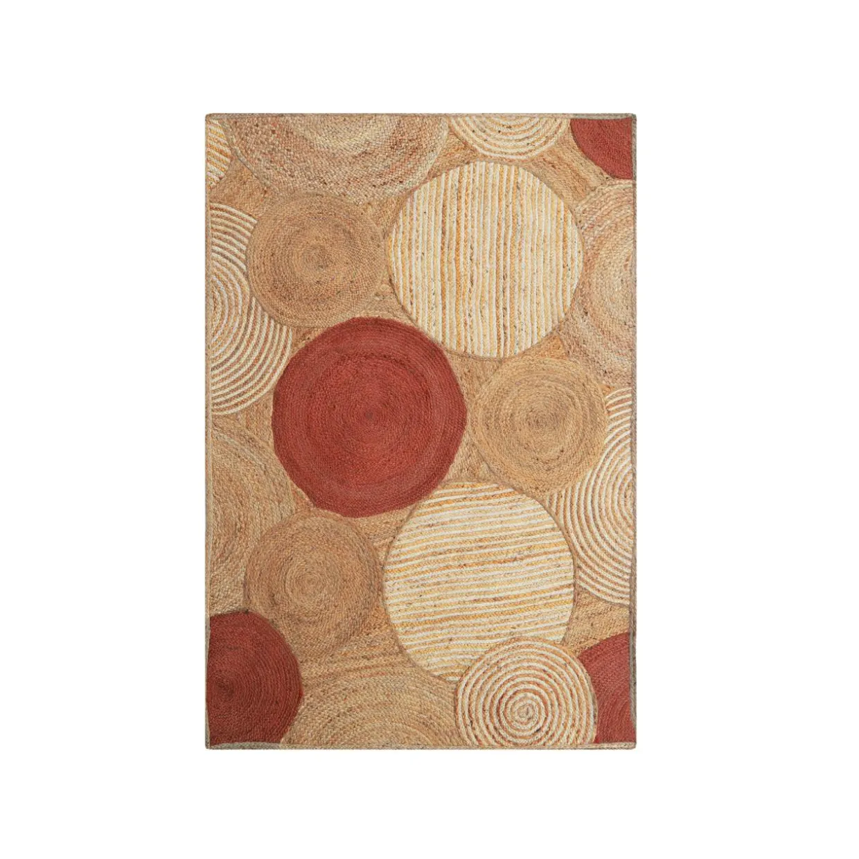 Tapis de salon rectangulaire jute tissée main (200 x 300 cm) Tara Terracotta